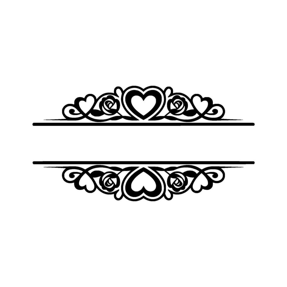 Elegant Decorative Border, Vintage Style, Divided Section vector