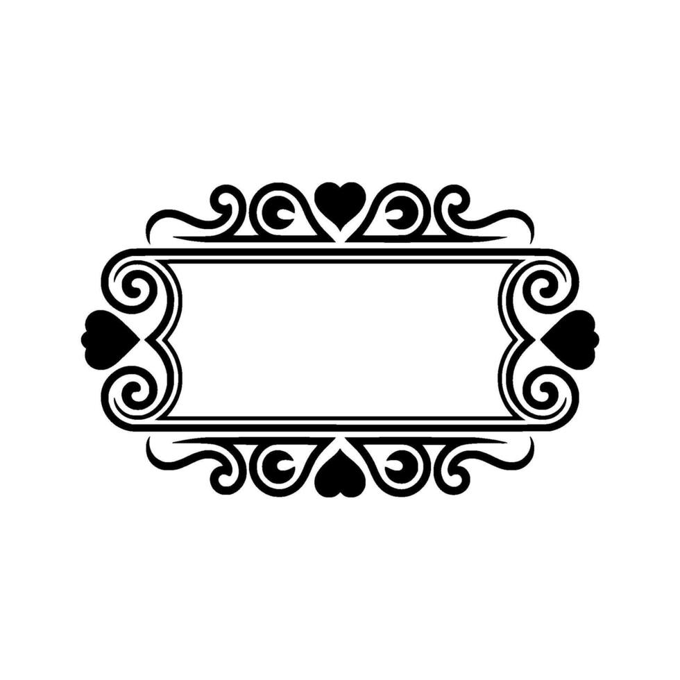 Elegant Vintage Frame with Hearts - Decorative Border Element vector