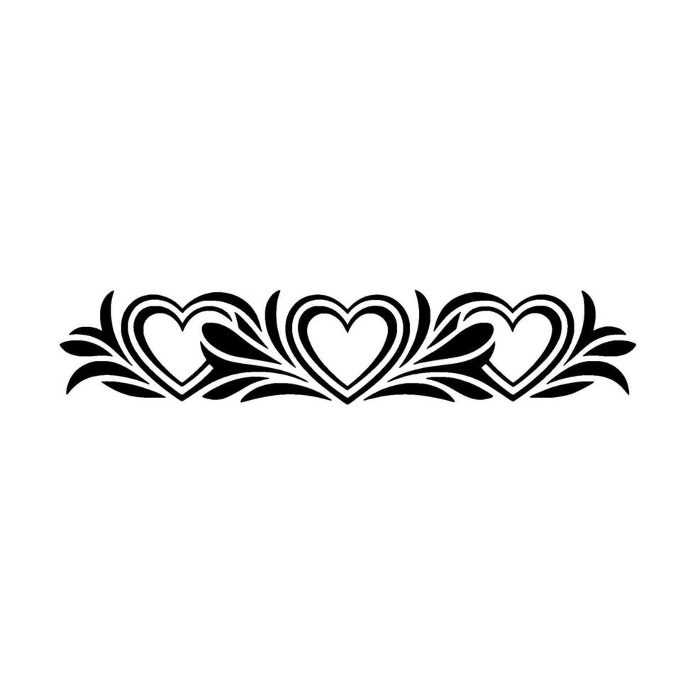 Intricate Heart Border, Elegant Floral - Hearts vector