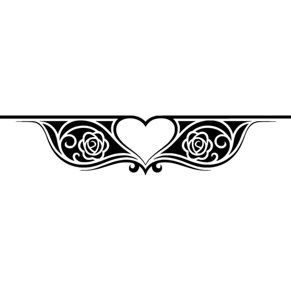 Elegant Floral Border, Vintage Romance, Decorative Element - Swirl vector