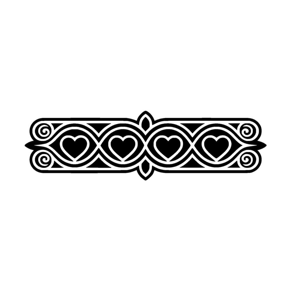 Intricate Celtic Heart Border, Vintage Element - Scroll vector