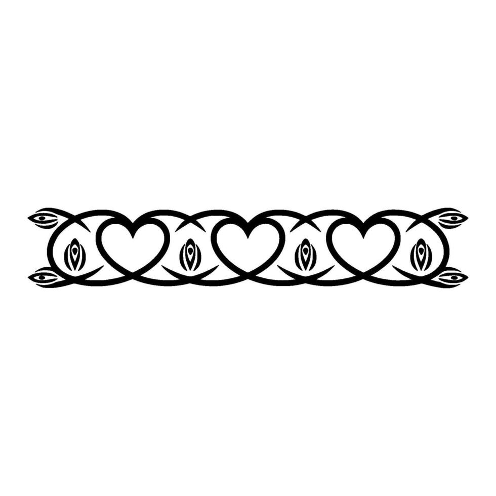Celtic Heart Ornament Border, Intricate , Vintage Motif vector