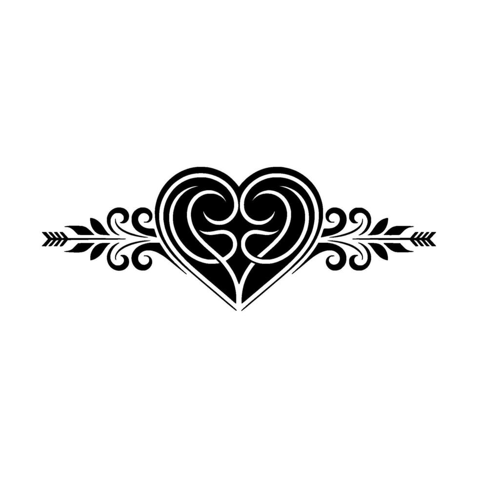 Intricate Heart Ornament, Elegant Decorative Element - Floral vector