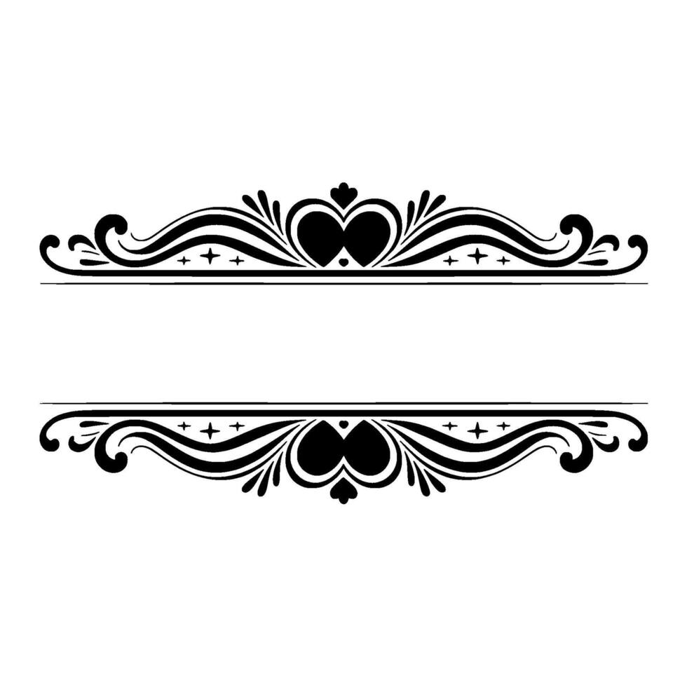 Elegant Decorative Divider, Vintage Heart Motif - Baroque vector