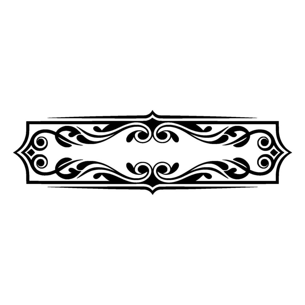 Elegant Black Ornamental Border, Vintage Element - Background vector