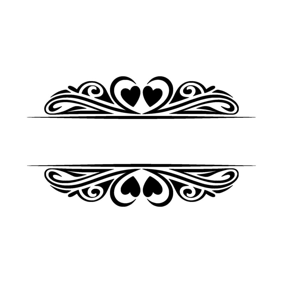 Elegant Decorative Divider, Vintage Hearts, Classic - Ornament vector