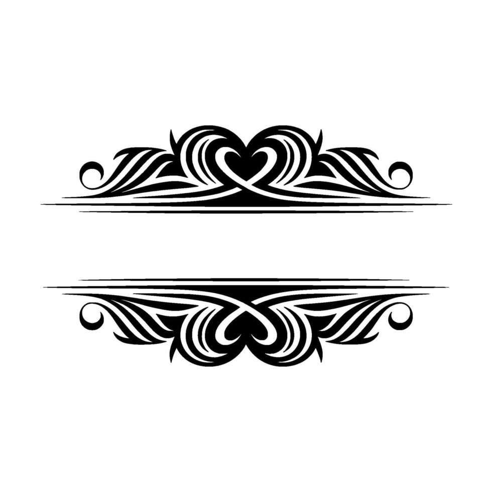 Elegant Black Ornamental Divider, Vintage Element - Line vector
