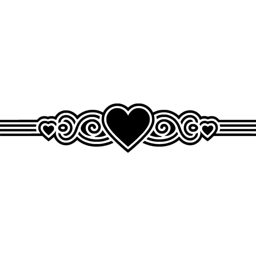 Elegant Heart Border, Vintage , Romantic Illustration - Decorative vector