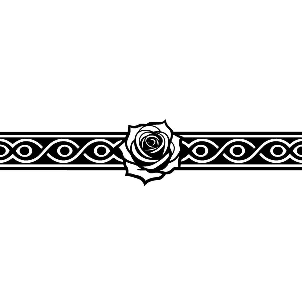 Elegant Rose Border, Vintage , Black and White vector