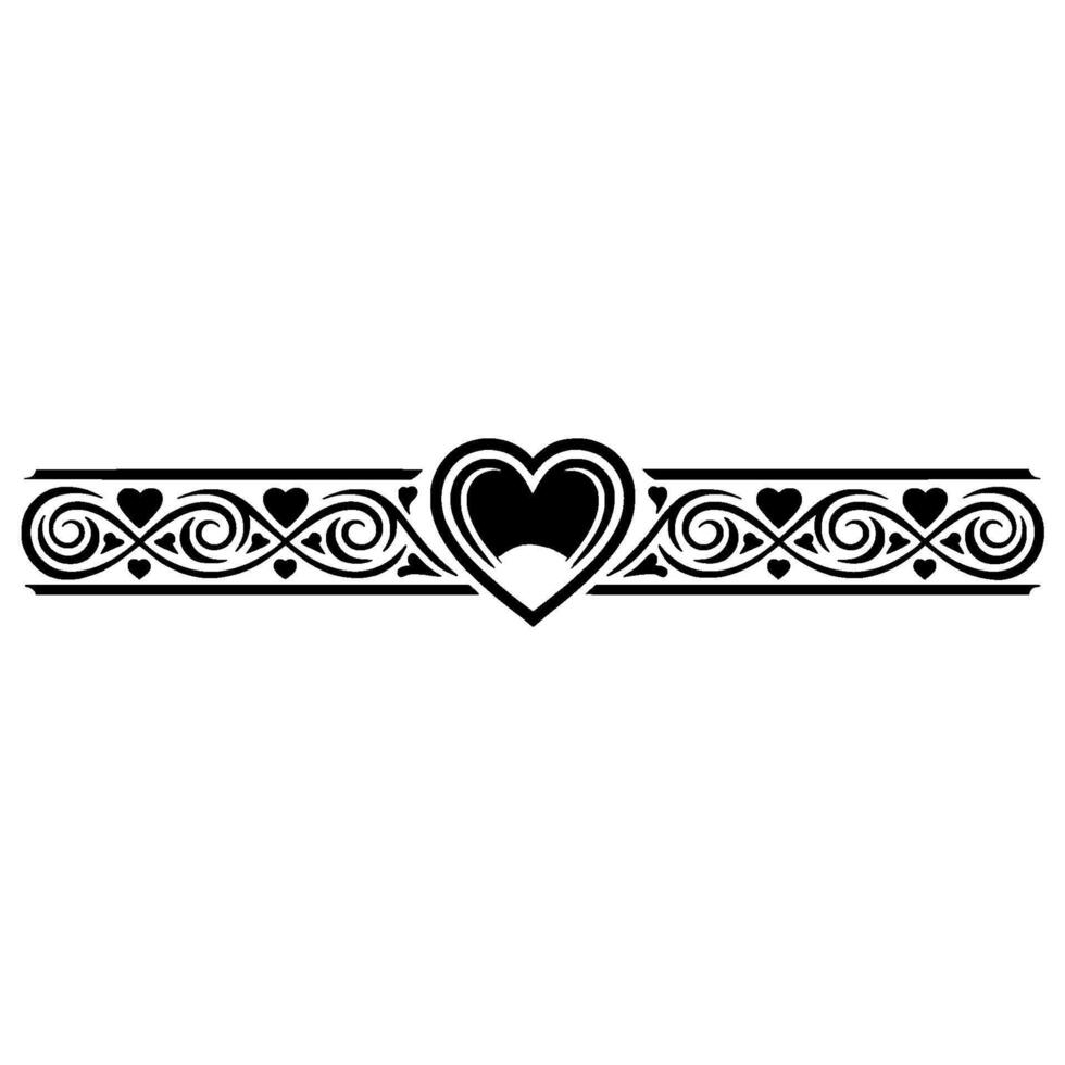Elegant Heart Border, Vintage Element - Symbol vector