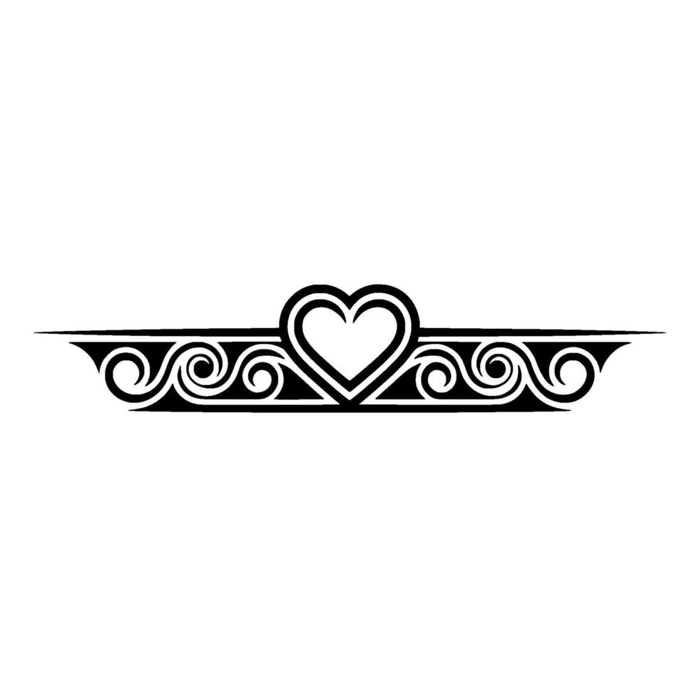 Elegant Heart Border, Vintage Element - Ornament, Swirls vector