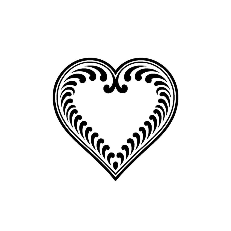 Intricate Ornamental Heart, Vintage Elegance vector