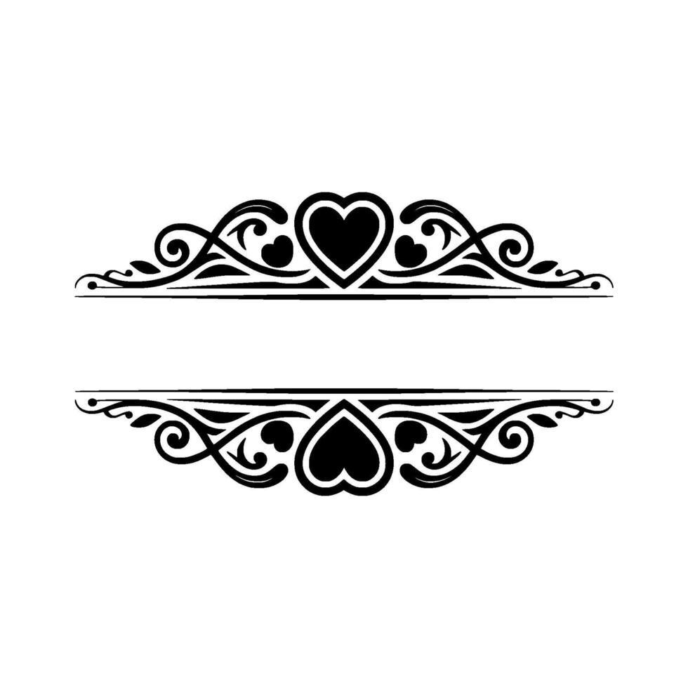 Elegant Heart-Shaped Border, Vintage Element - Hearts vector