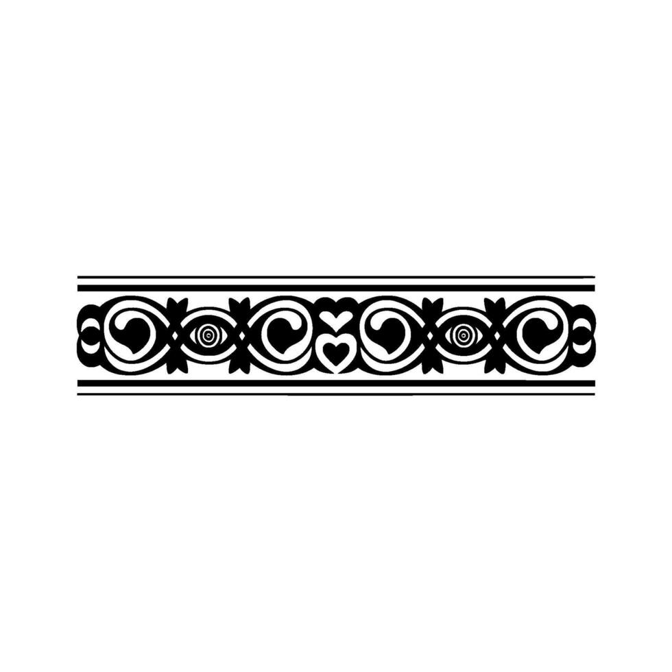 Elegant Black Ornamental Border, Vintage Element - Geometric vector