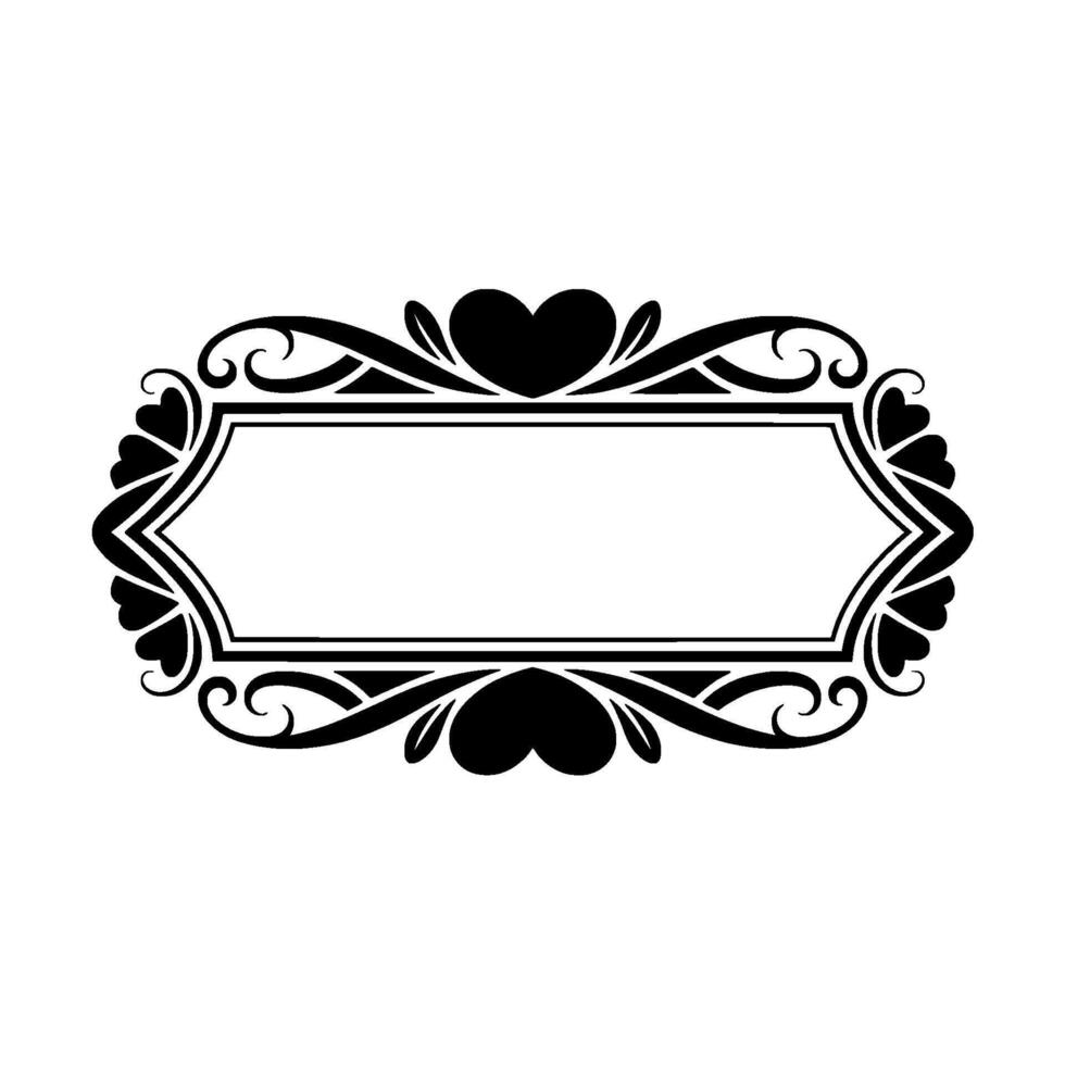 Elegant Heart Frame, Vintage , Decorative Border - Ornament vector