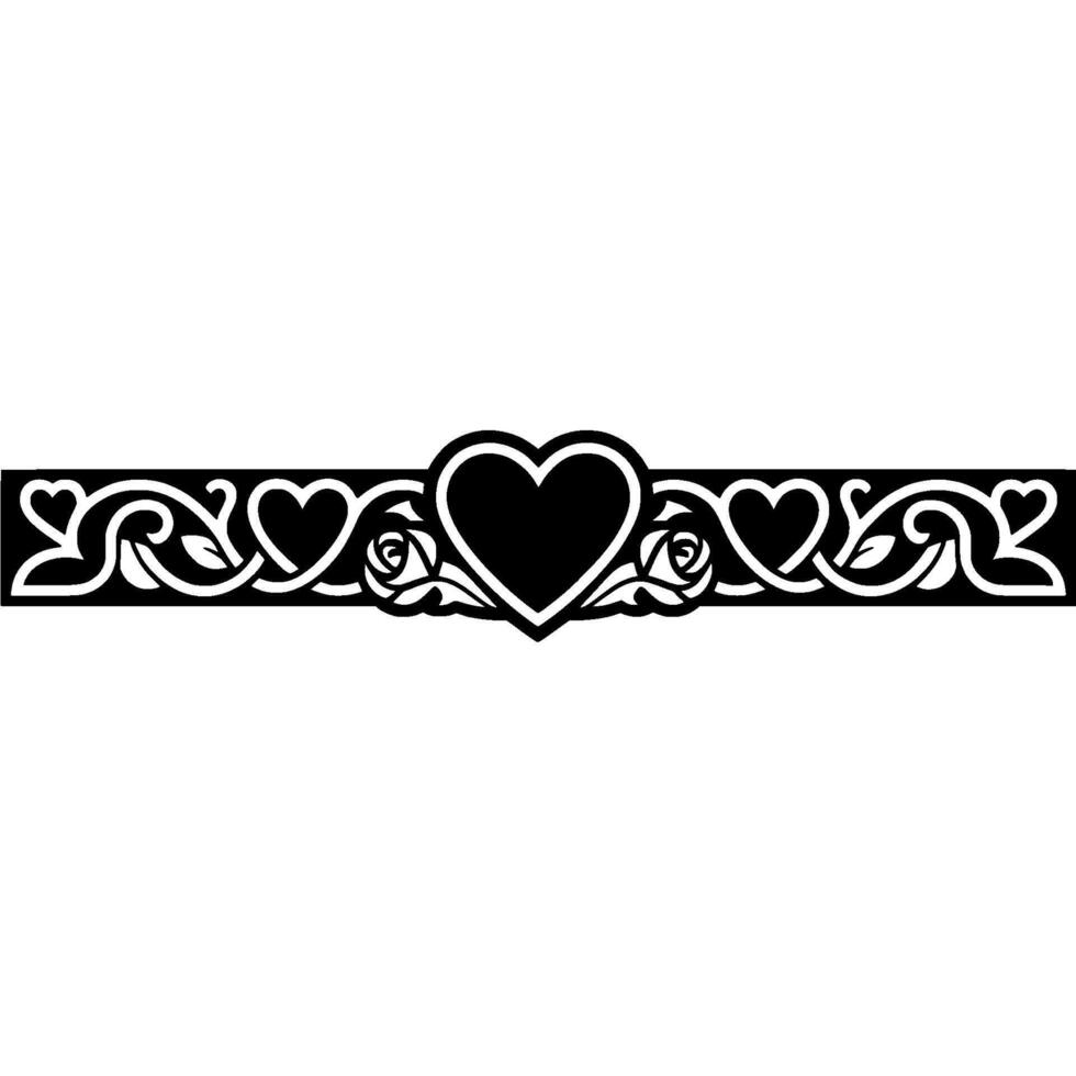 Intricate Celtic Heart Border, Vintage Romance Illustration - Ornate vector