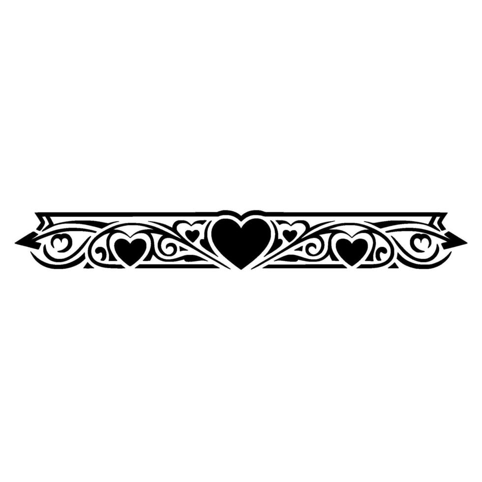 Elegant Heart Border, Vintage Decorative Element - Hearts, Symmetry vector