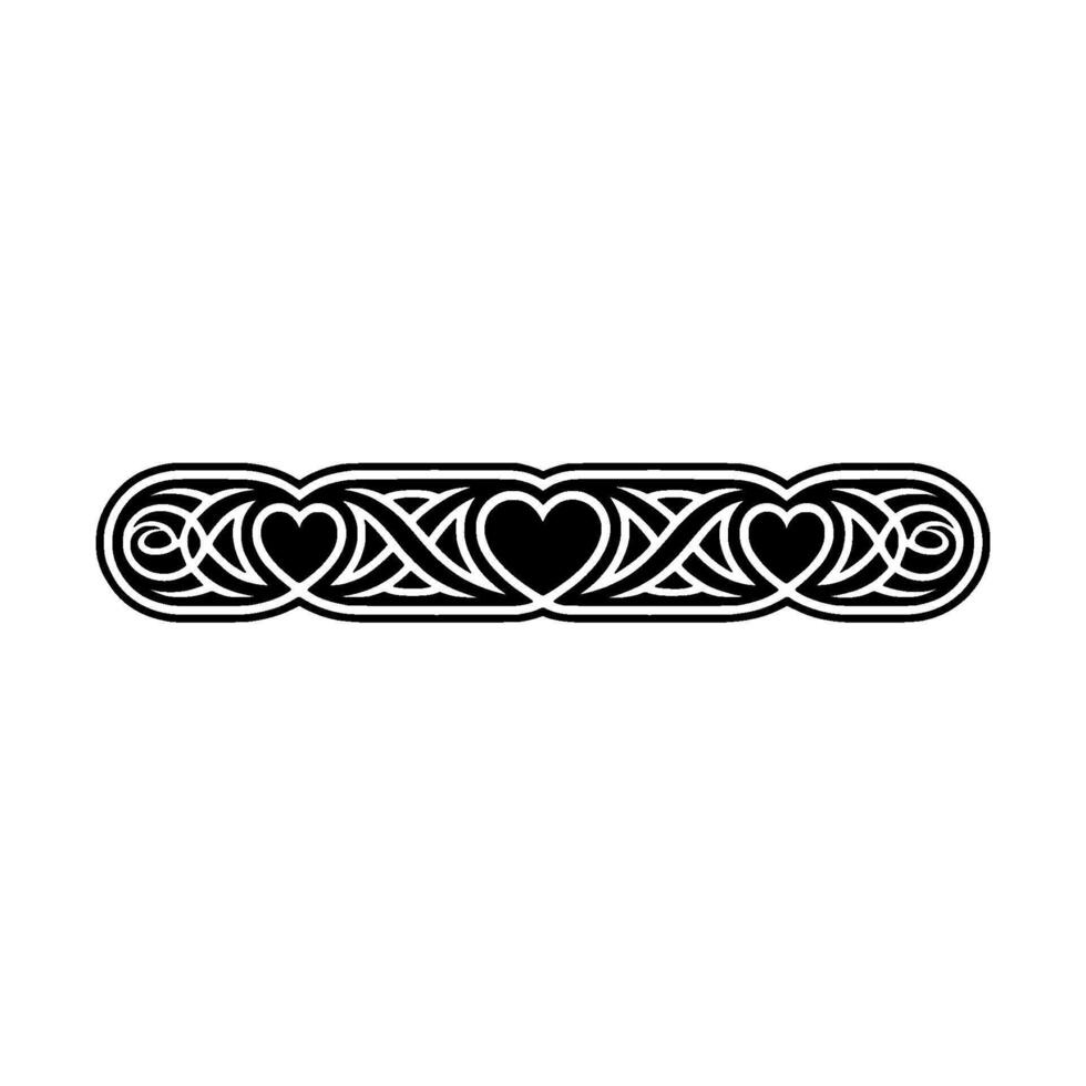 Intricate Celtic Heart Border, Vintage - Vintage style vector