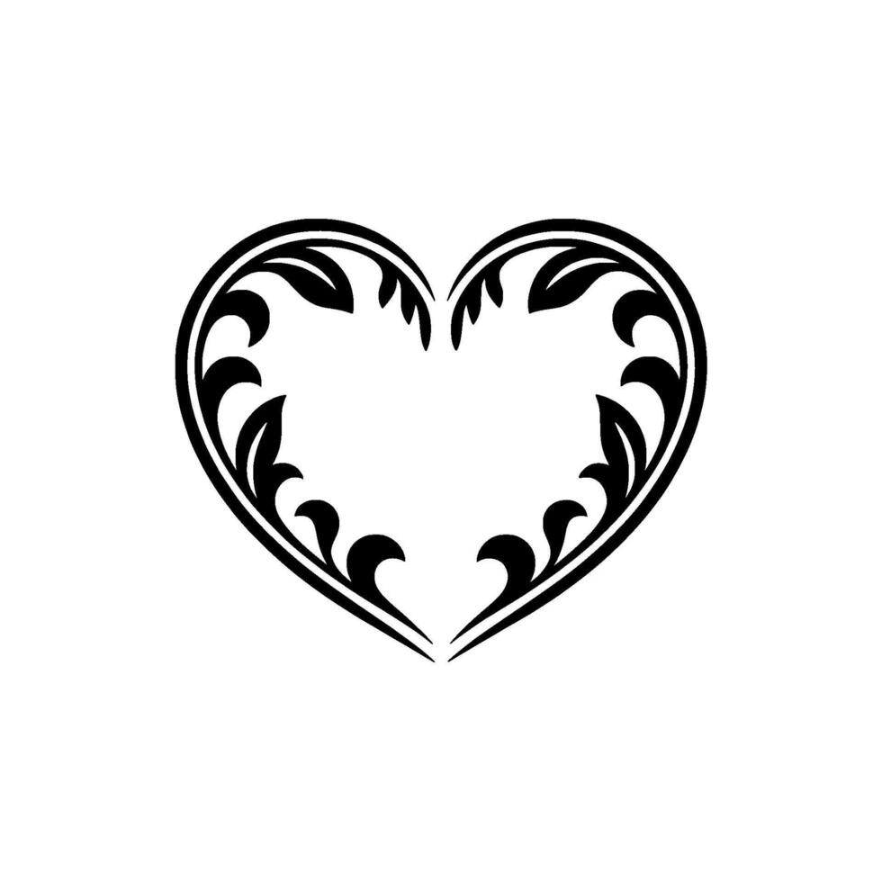 Intricate Floral Heart Emblem, Elegant - Minimalist vector