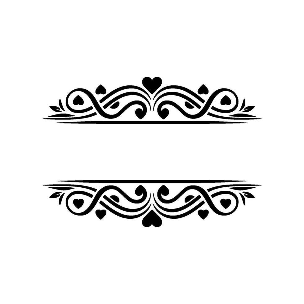 Elegant Decorative Border, Vintage Hearts, Subtle Gradient vector