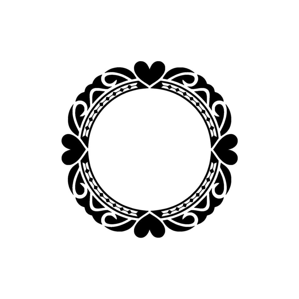 Intricate Heart Frame, Decorative Border, Vintage vector