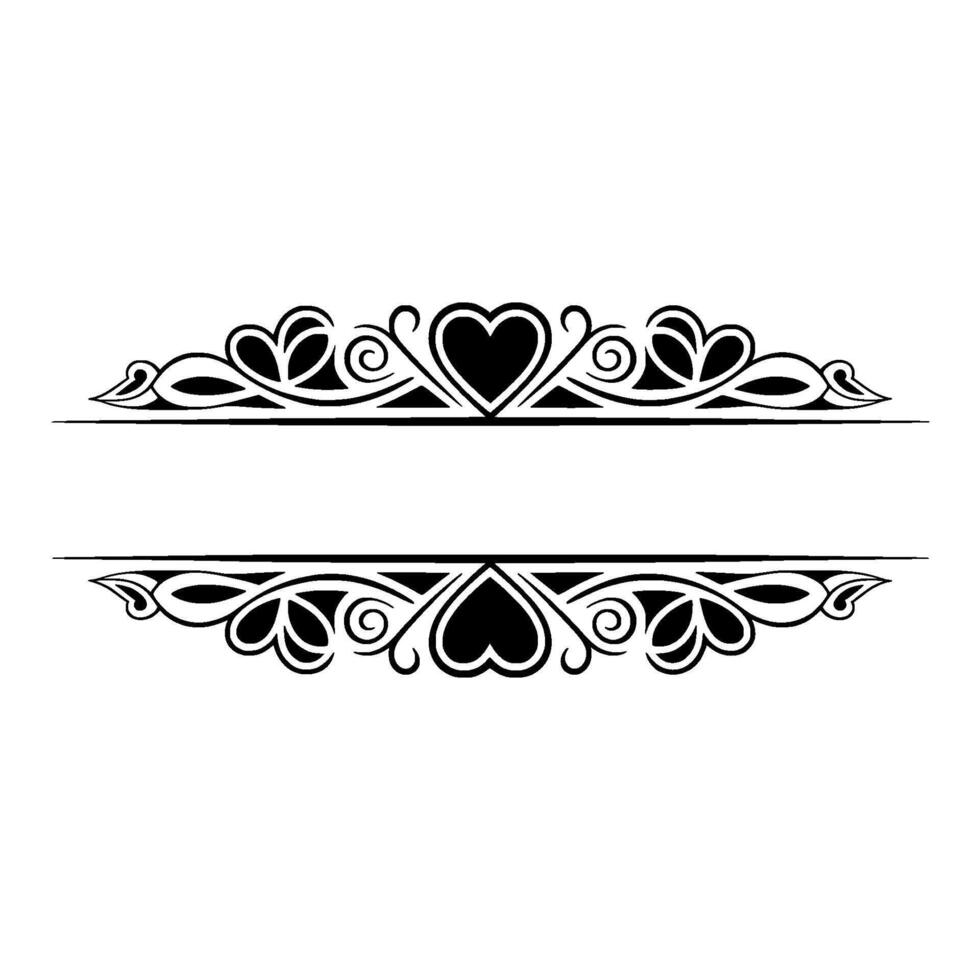 Elegant Decorative Border, Vintage Style, Divided Section - Floral vector