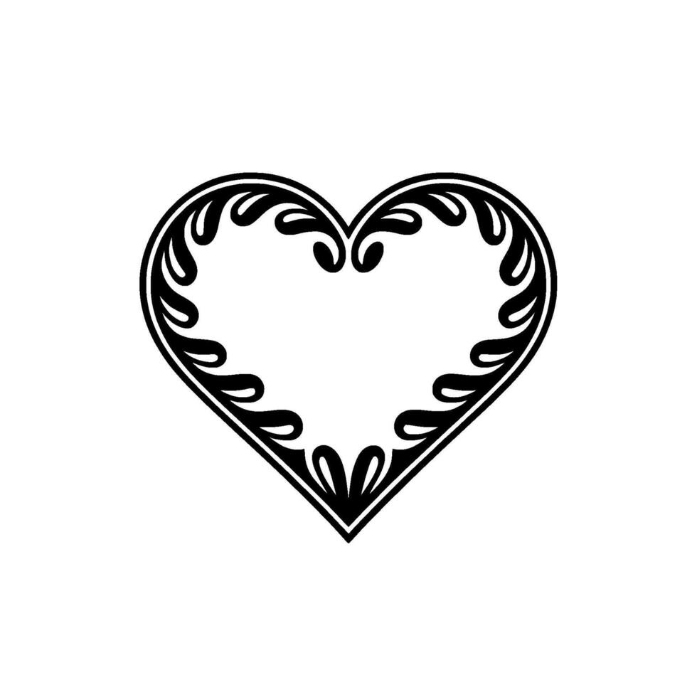 Intricate Floral Heart Ornament, Elegant - Vintage vector