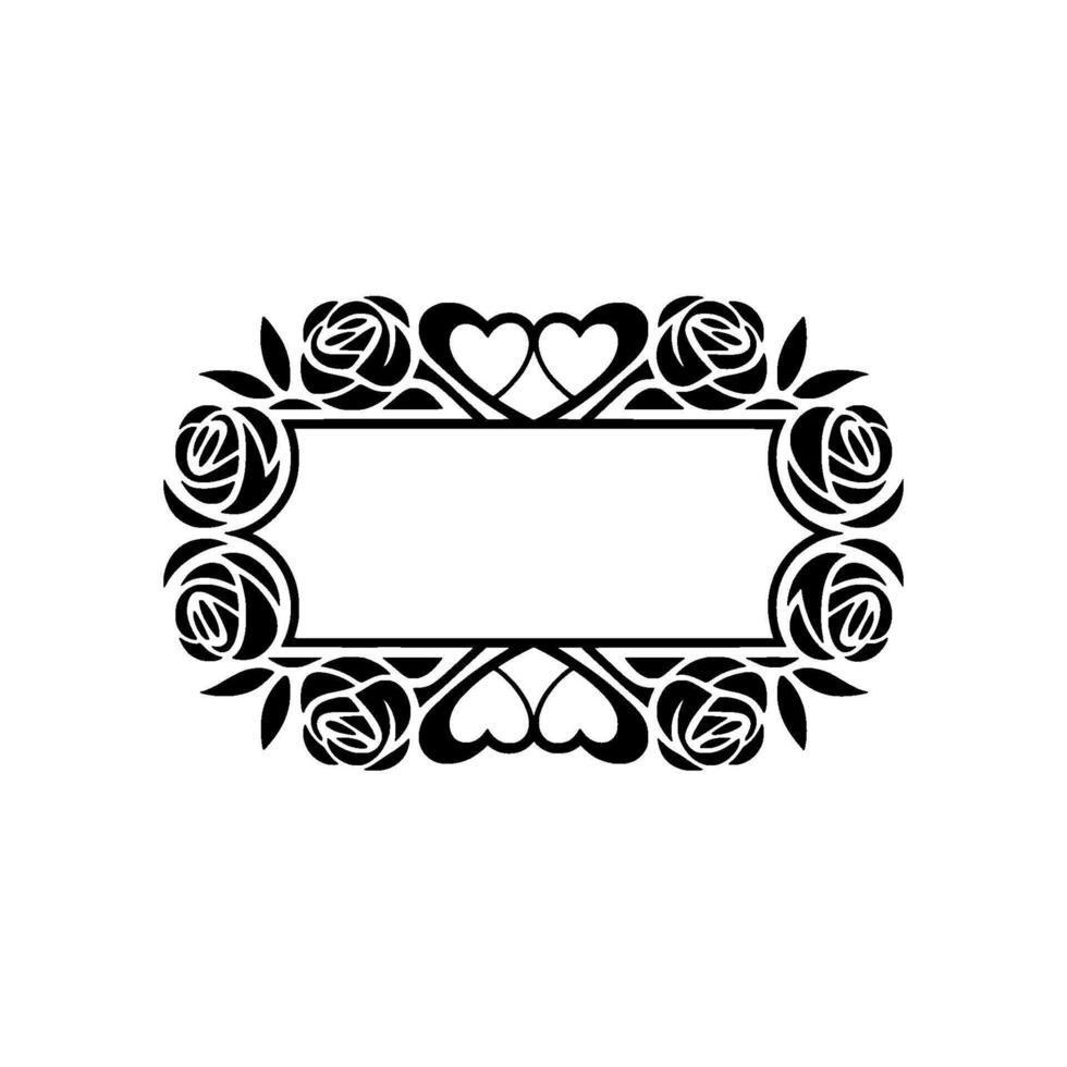 Elegant Rose Frame, Romantic , Vintage Illustration vector