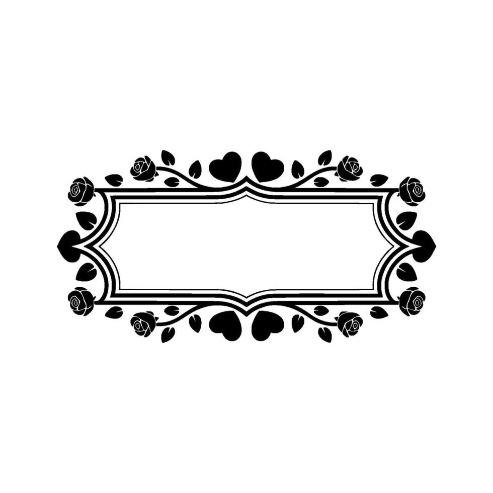 Elegant Floral Border, Vintage , Romantic Frame vector