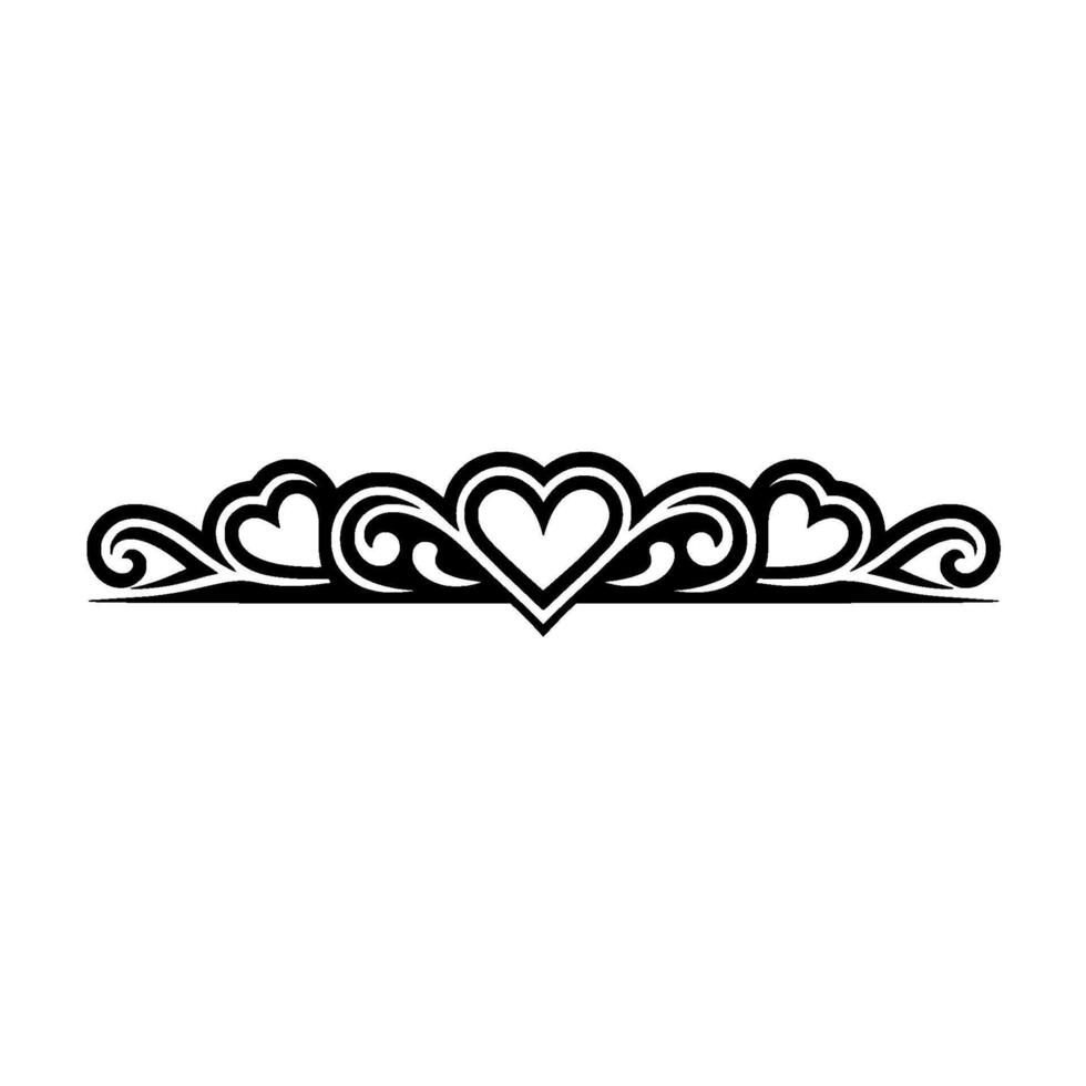 Elegant Heart Border, Vintage Element - Accent vector
