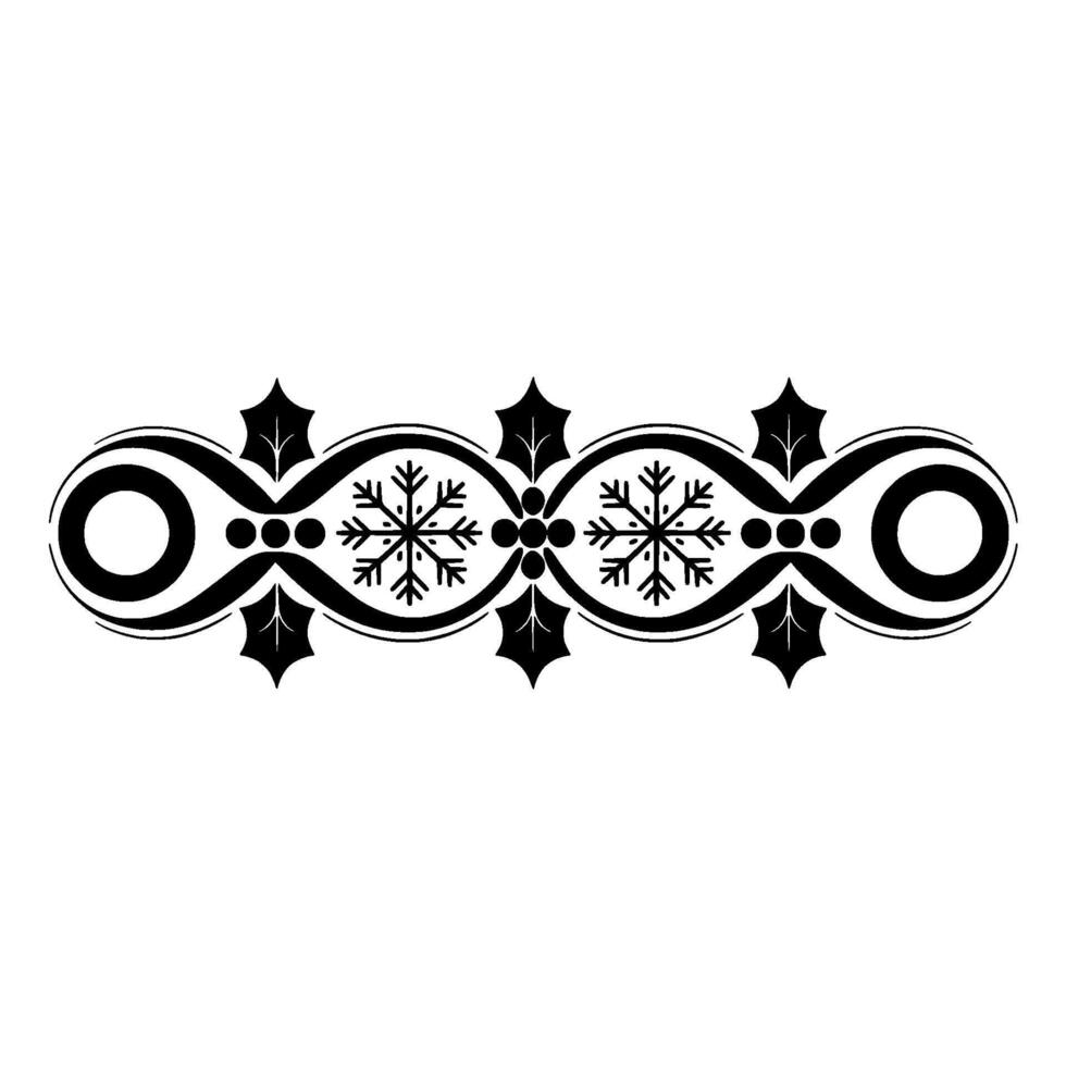 Elegant Winter Border, Stylized Snowflake Ornamentation vector