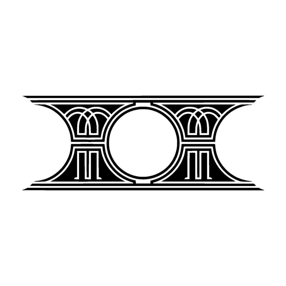 Art Deco Celestial Emblem - Geometric Ornamentation vector