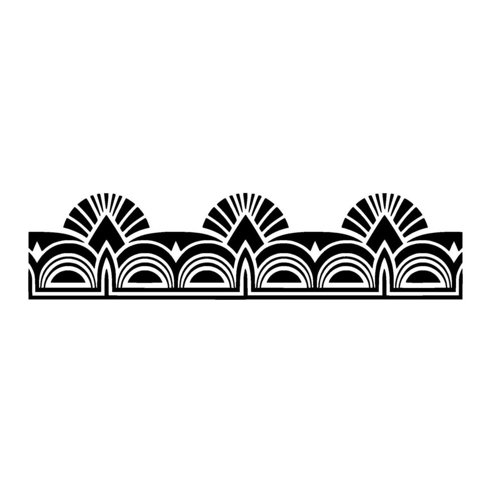 Art Deco Radiance Geometric Black and White Border vector