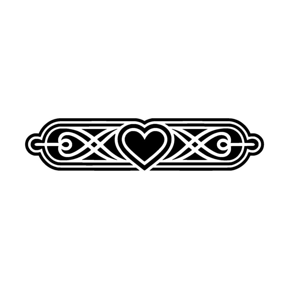 Celtic Heart Border, Intricate , Vintage Motif - Symmetrical vector