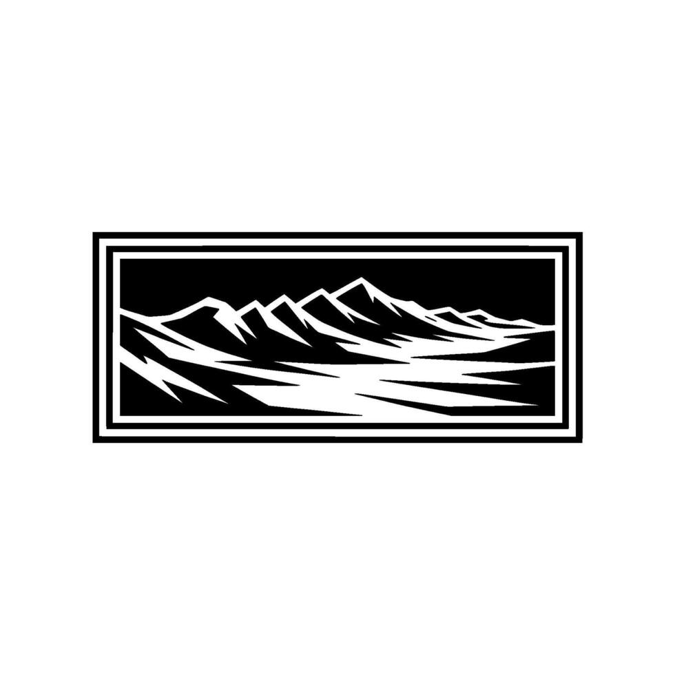 Monumental Peaks, Bold Silhouette, Rugged Landscape vector