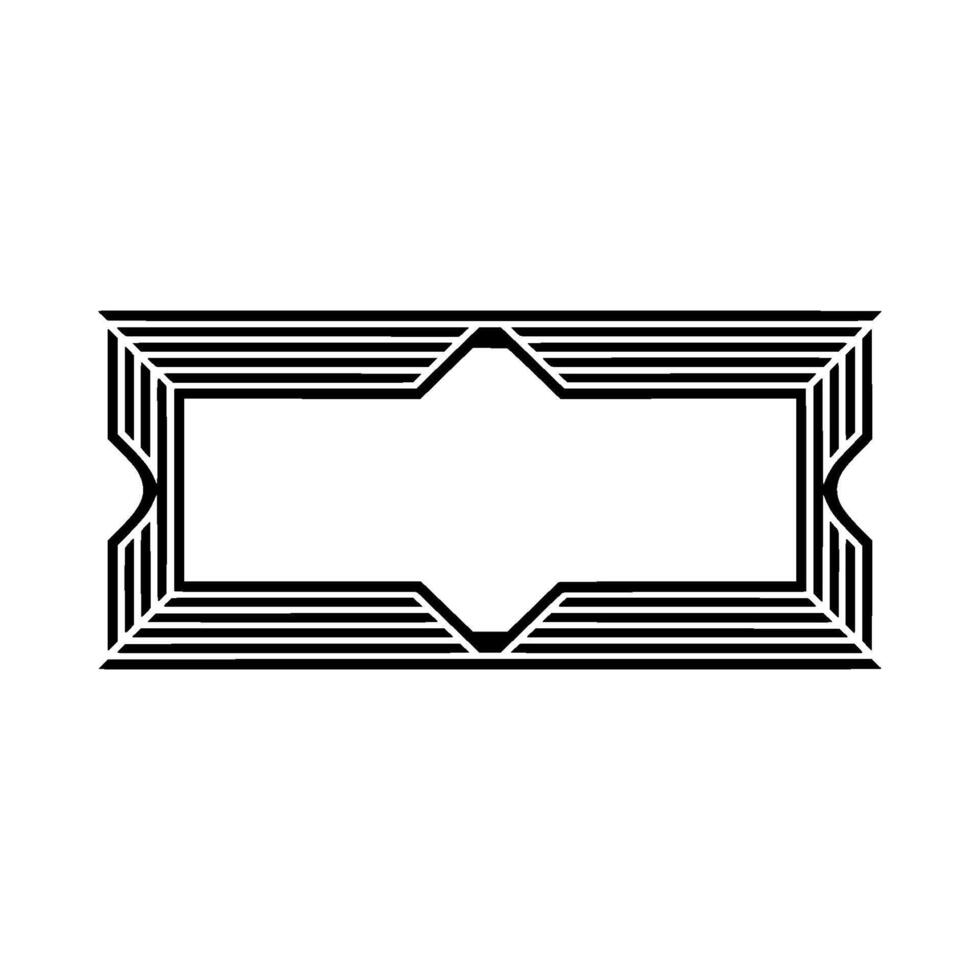 Geometric Deco Frame, Minimalist , Elegant Border - Linear, Vintage vector