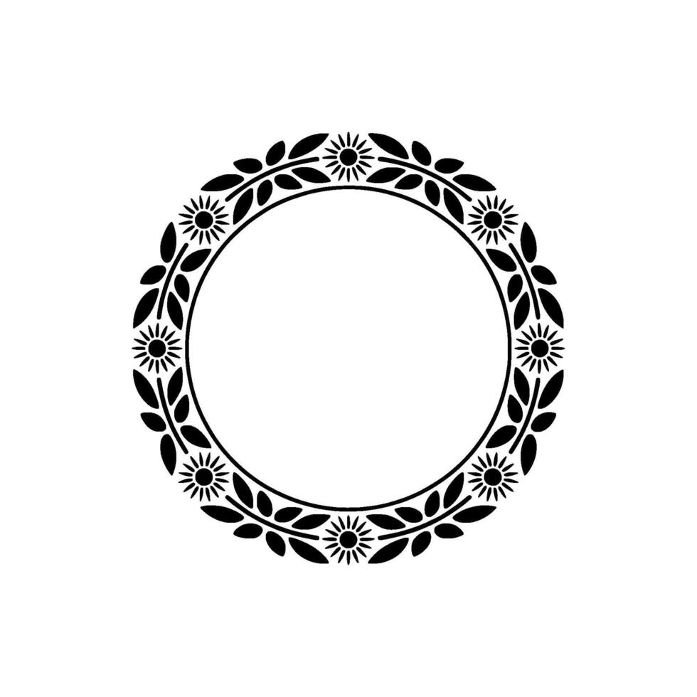 Elegant Floral Circle Frame, Vintage - Foliage vector