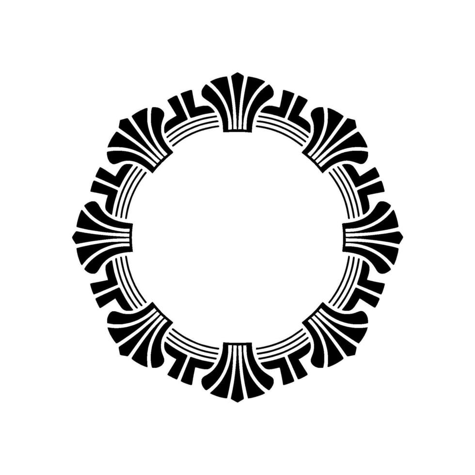 Geometric Deco Frame, Stylized Black Pattern vector