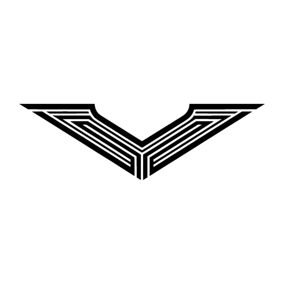 Geometric V-Shape, Layered Lines, Minimalist vector