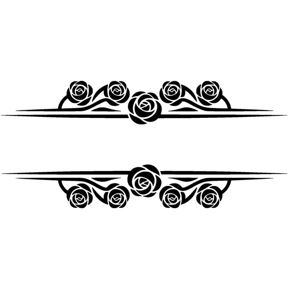 Floral Border Divider, Elegant Rose vector