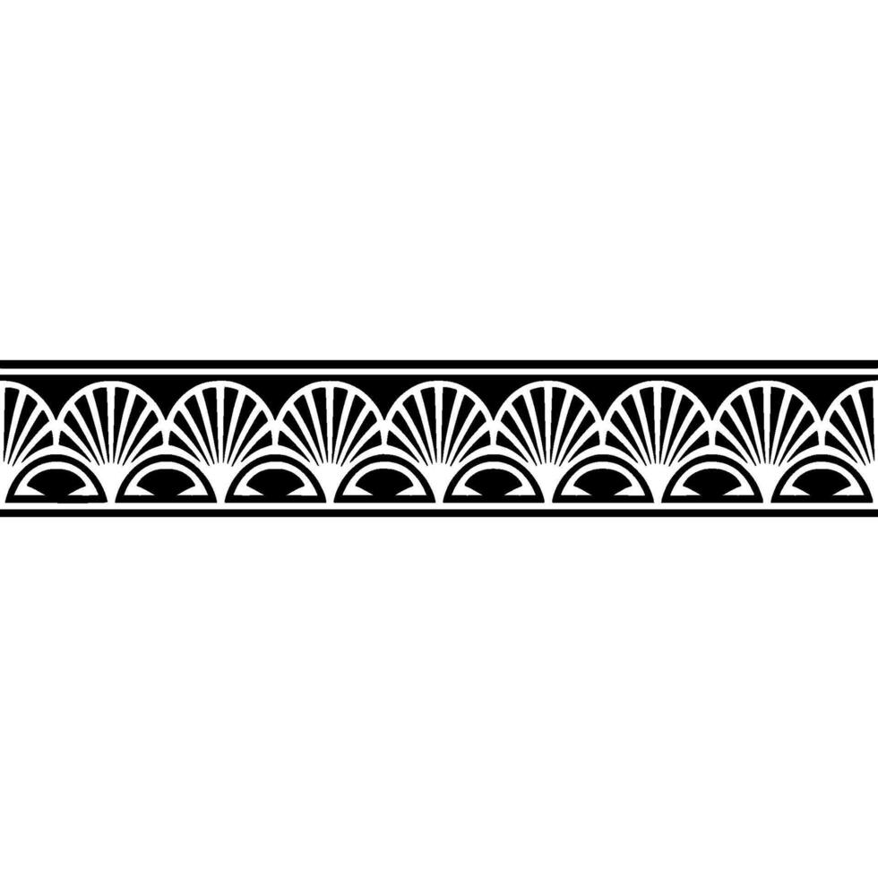 Art Deco Fan Border, Elegant Geometric - Pattern vector