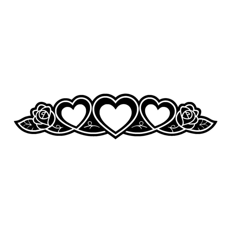 Romantic Celtic Heart Rose Border Illustration vector