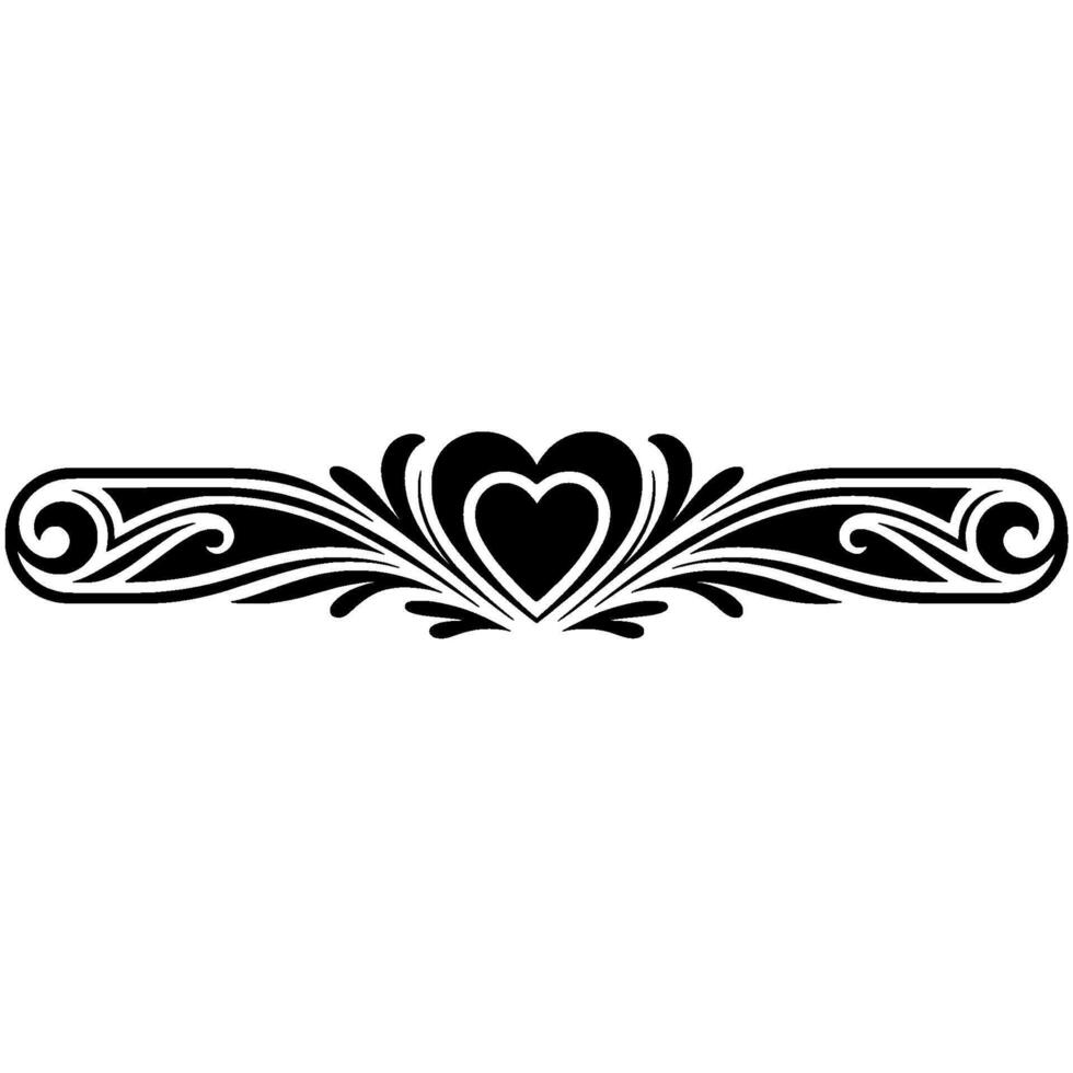 Elegant Heart Border, Vintage Decorative Element - Floral, Texture vector