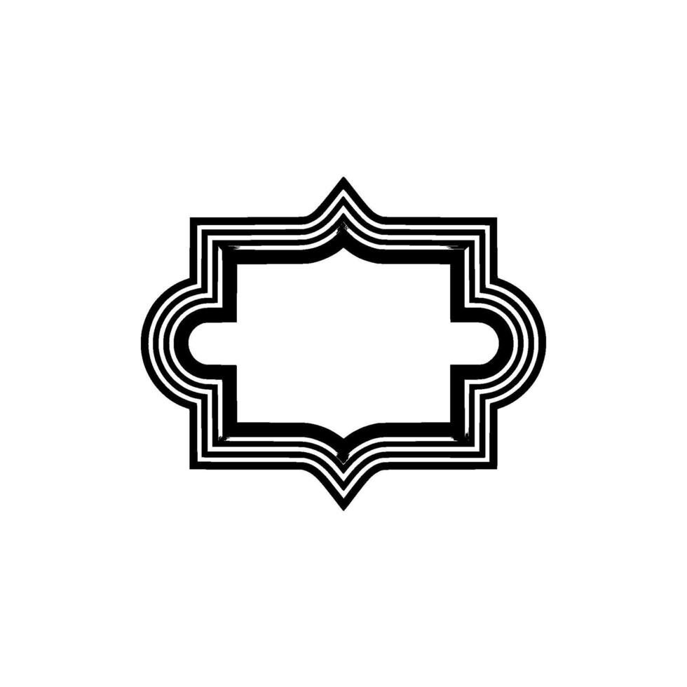 Geometric Star Frame, Minimalist , Elegant Outline - Abstract vector