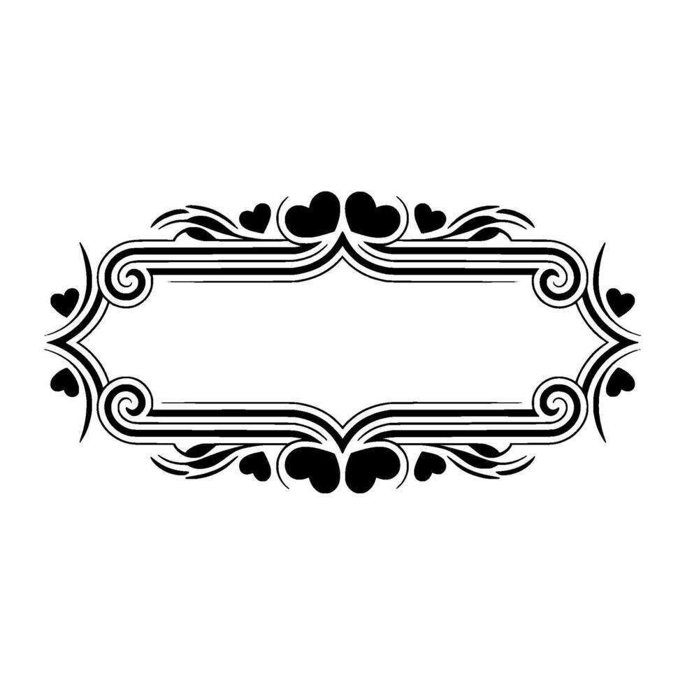 Elegant Heart Frame, Vintage Decorative Border - Retro vector