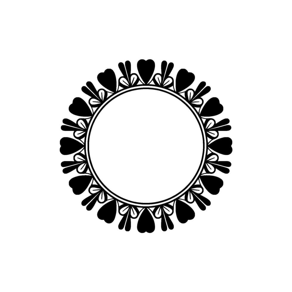 Elegant Heart Border Frame, Minimalist vector