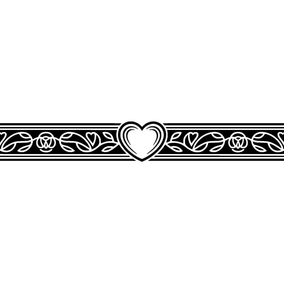 Elegant Heart Border, Vintage , Decorative Element - Illustration vector