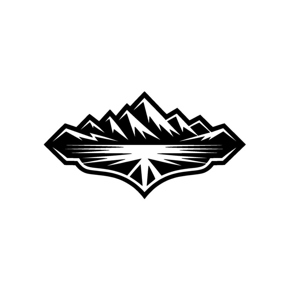 Dramatic Mountain Silhouette, Reflective Horizon vector