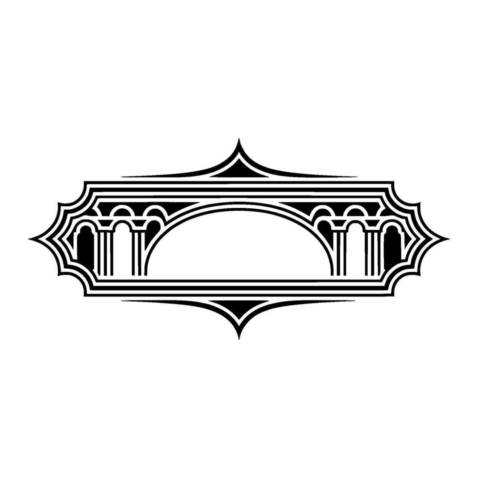 Art Deco Archway Emblem, Vintage Element vector
