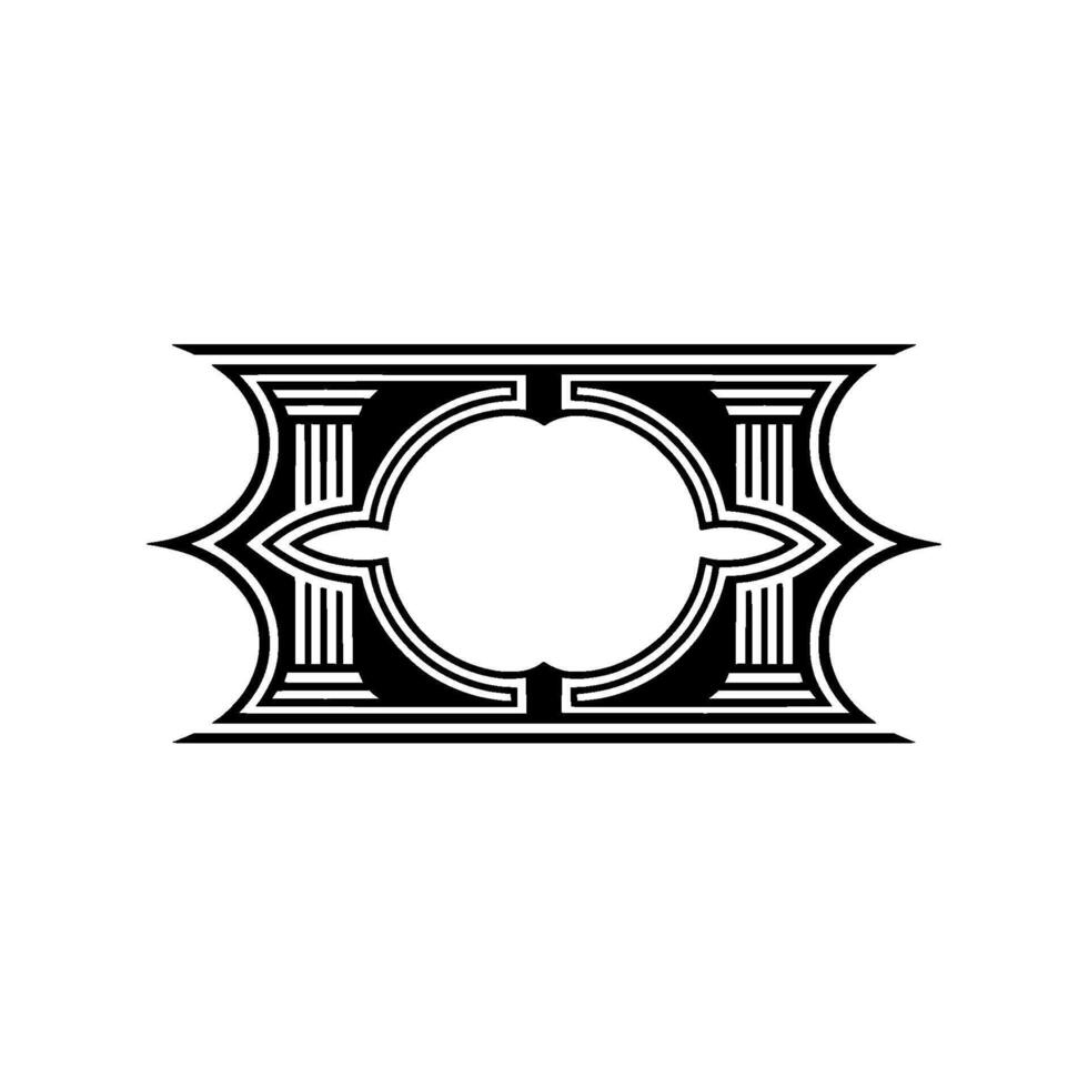Geometric Deco Ornament, Minimalist , Elegant Border - Symmetry vector